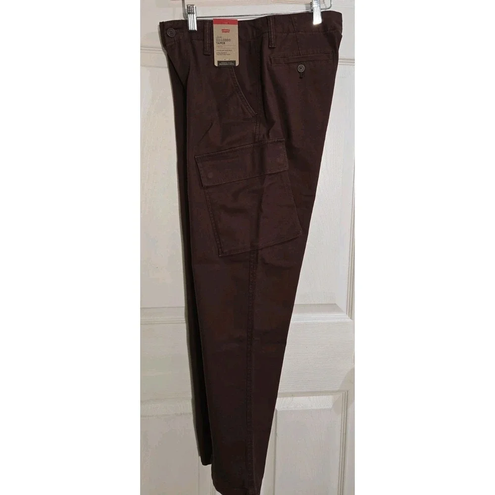 Levi's XX Cargo Taper Pants Mens 30x30 Stretch Sits Below Waist Brown NEW